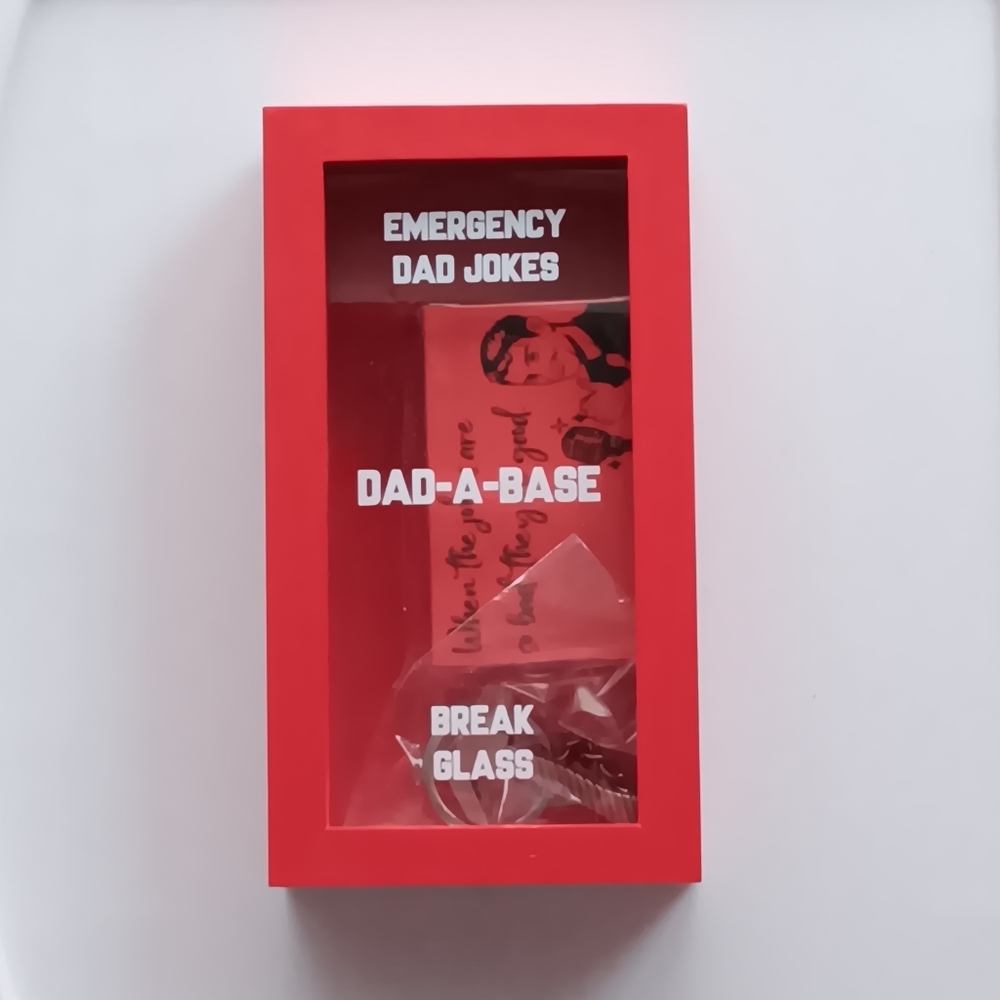 New Dad-A-Base Emergency Dad Jokes Novelty Gift 7" Fire Alarm Red Jokes Hammer